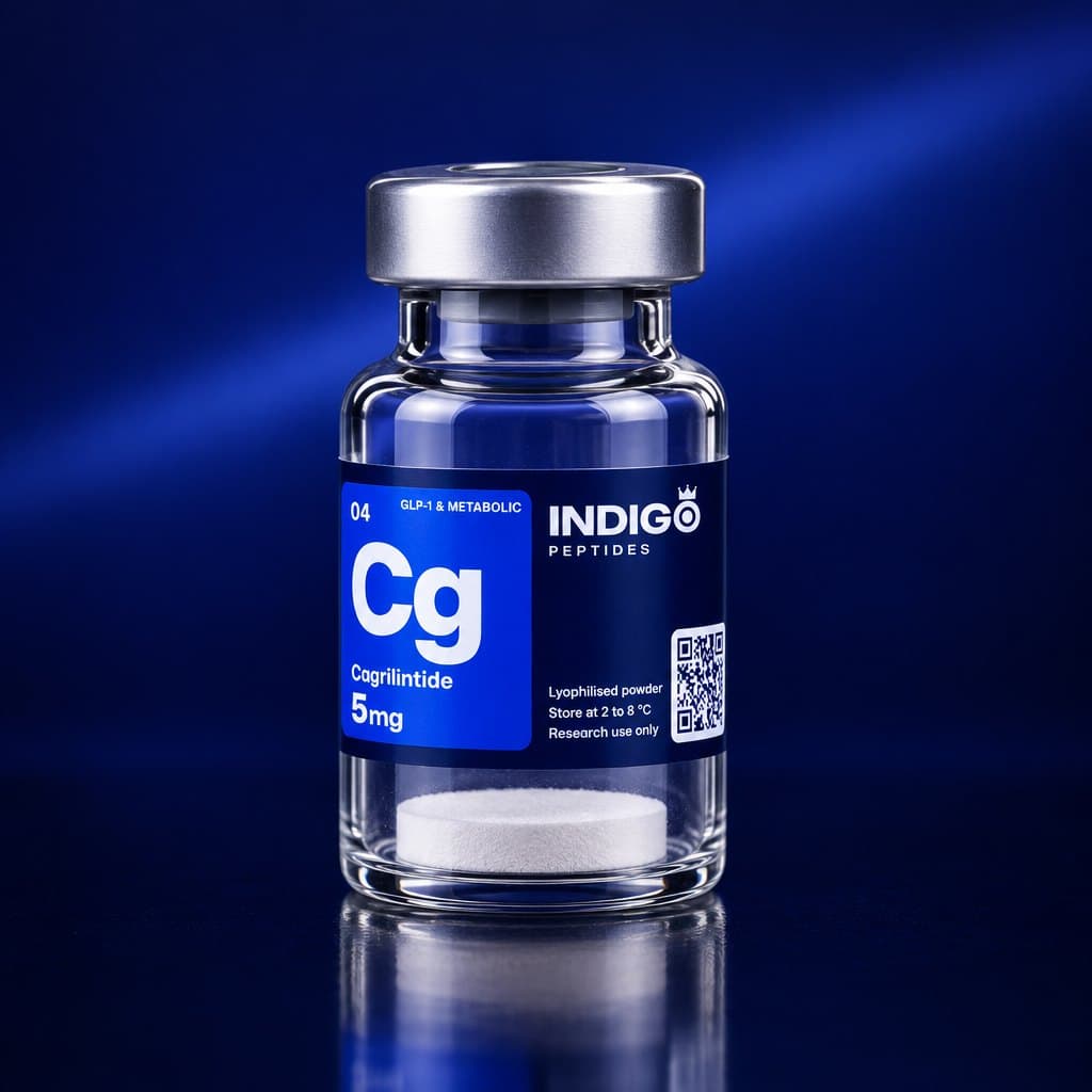 Cagrilintide 5 mg vial with the Indigo Peptides label