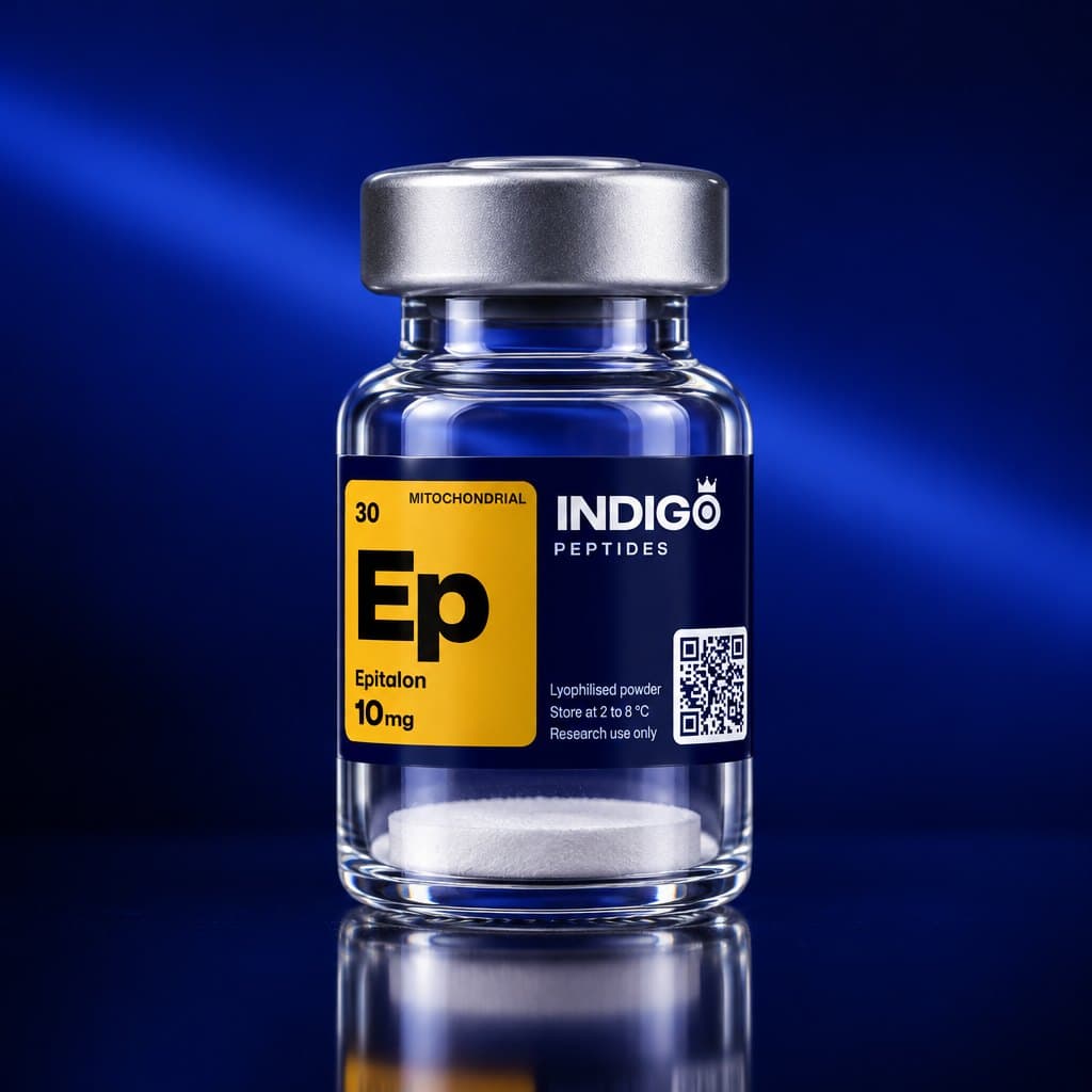 Epitalon 10 mg vial with the Indigo Peptides label