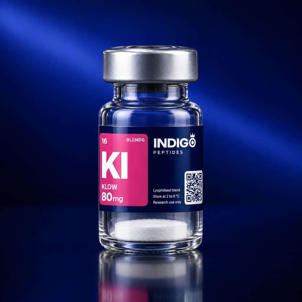 KLOW 80 mg vial with the Indigo Peptides label