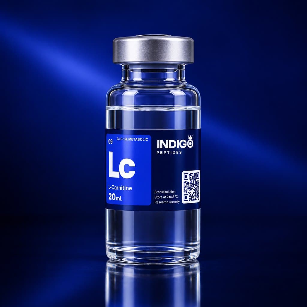 L-Carnitine 20 mL vial with the Indigo Peptides label